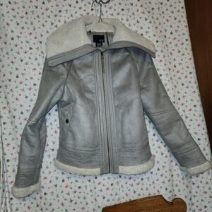 A.n.a. EUC WOMEN'S SIZE MEDIUM MOTORCYCLE WINTER FAUX FUR JACKET COAT